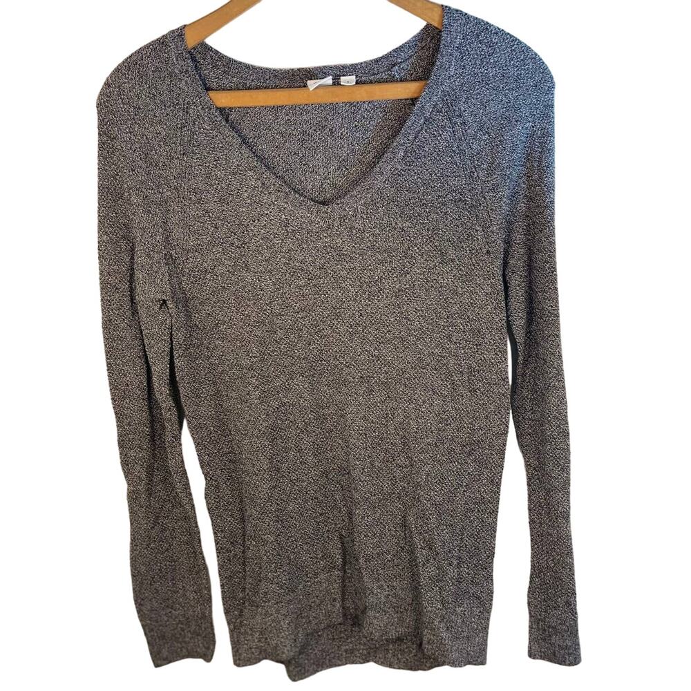 Cozy Grey Knit Gap Sweater Preppy Long Sleeve V Neck Mens Sweater Size S Fall